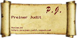 Preiner Judit névjegykártya